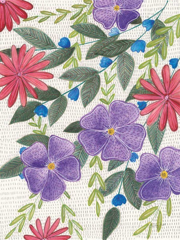 Joyful III White Modern Wood Framed Art Print with Double Matting by Prahl, Courtney