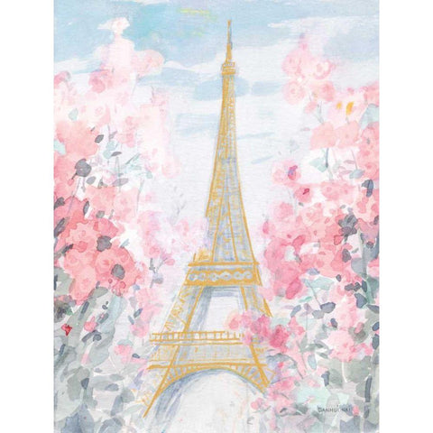 Pastel Paris III Gold Ornate Wood Framed Art Print with Double Matting by Nai, Danhui