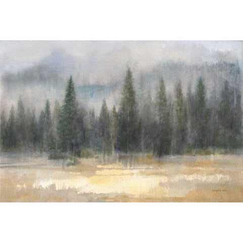 Misty Pines Gold Ornate Wood Framed Art Print with Double Matting by Nai, Danhui