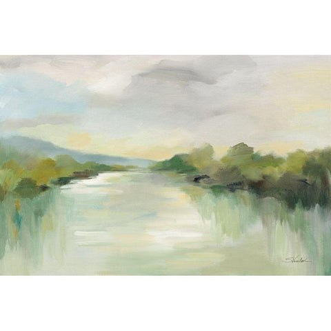 April River White Modern Wood Framed Art Print by Vassileva, Silvia