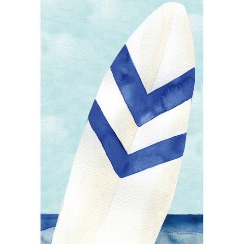 Surf and Sun II Black Modern Wood Framed Art Print with Double Matting by Charro, Mercedes Lopez