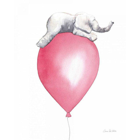 Baby Elephant Love I Gold Ornate Wood Framed Art Print with Double Matting by Valle, Aimee Del