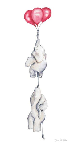 Baby Elephant Love IV White Modern Wood Framed Art Print with Double Matting by Valle, Aimee Del