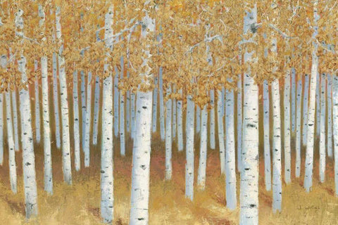 Forest of Gold White Modern Wood Framed Art Print with Double Matting by Wiens, James