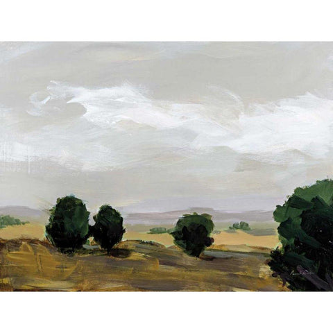 Autumn Fields White Modern Wood Framed Art Print by Munger, Pamela