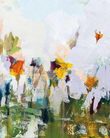 Spontaneous Summer I White Modern Wood Framed Art Print with Double Matting by Munger, Pamela