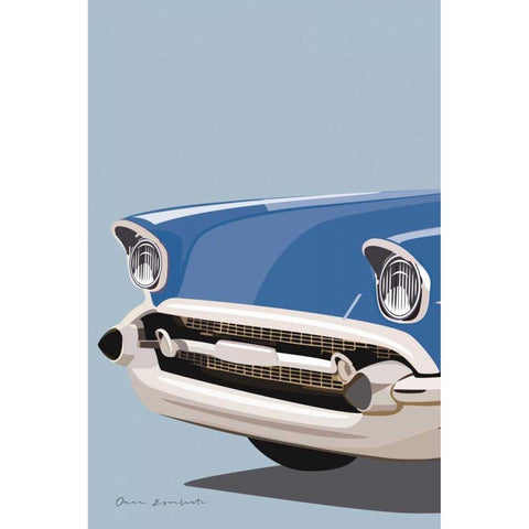 American Vintage Car II Black Modern Wood Framed Art Print with Double Matting by Escalante, Omar