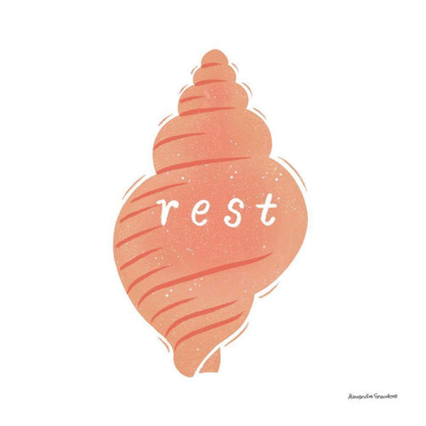 Beachcomber IV Gold Ornate Wood Framed Art Print with Double Matting by Snowdon, Alexandra