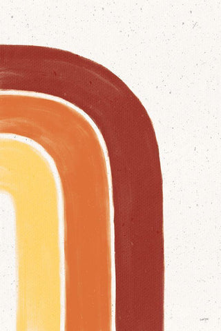 Fall Rainbow I White Modern Wood Framed Art Print with Double Matting by York, Leah