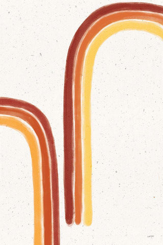 Fall Rainbow II White Modern Wood Framed Art Print with Double Matting by York, Leah