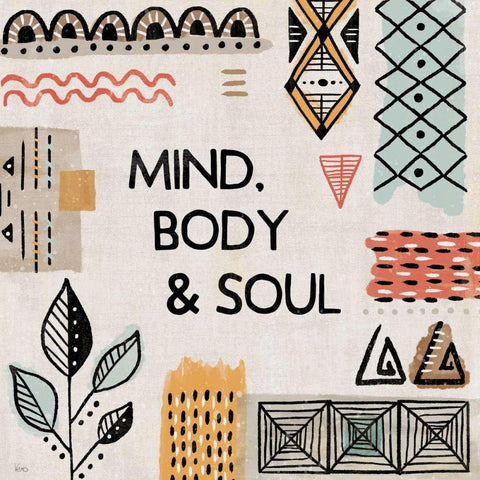 Tribal Tones VI Black Ornate Wood Framed Art Print with Double Matting by Charron, Veronique