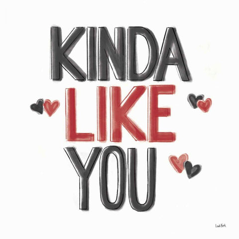 Kindness I Black Red White Modern Wood Framed Art Print with Double Matting by York, Leah