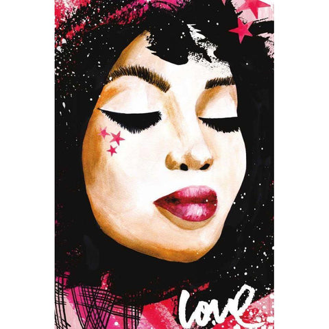 Love Star White Modern Wood Framed Art Print by Charro, Mercedes Lopez