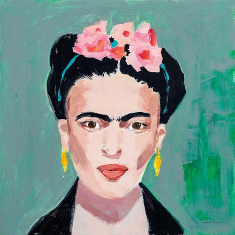 Frida White Modern Wood Framed Art Print by Munger, Pamela