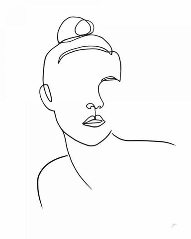 Her White Modern Wood Framed Art Print with Double Matting by Panganiban, Karyn