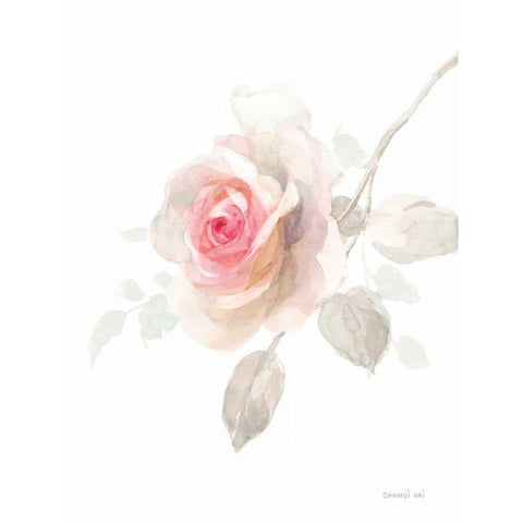Gentle Rose II White Modern Wood Framed Art Print by Nai, Danhui