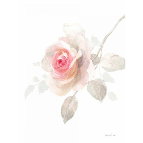 Gentle Rose II Black Modern Wood Framed Art Print by Nai, Danhui