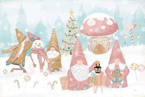 Gnome Sweet Gnome I Black Ornate Wood Framed Art Print with Double Matting by Charron, Veronique