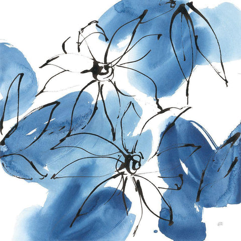 Indigo Neutrals I Gold Ornate Wood Framed Art Print with Double Matting by Paschke, Chris