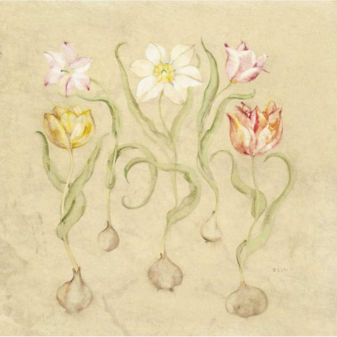 Dancing Bulbs I Gold Ornate Wood Framed Art Print with Double Matting by Blum, Cheri