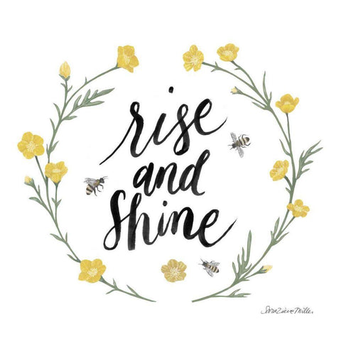 Happy to Bee Home Words IV Gold Ornate Wood Framed Art Print with Double Matting by Miller, Sara Zieve