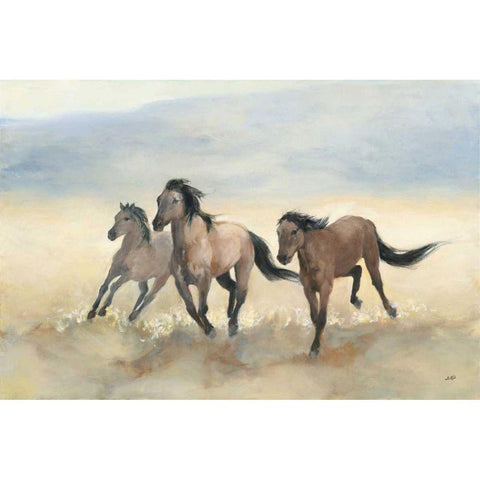 Wild Mustangs White Modern Wood Framed Art Print by Purinton, Julia