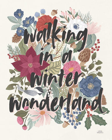 Winter Spirit VII Black Ornate Wood Framed Art Print with Double Matting by Marshall, Laura