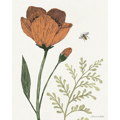 Springtime I Warm Black Modern Wood Framed Art Print by Miller, Sara Zieve