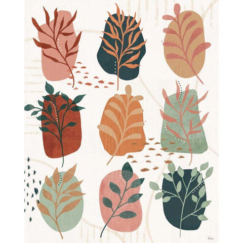 Abstract Blossom VIII Black Modern Wood Framed Art Print with Double Matting by Charron, Veronique