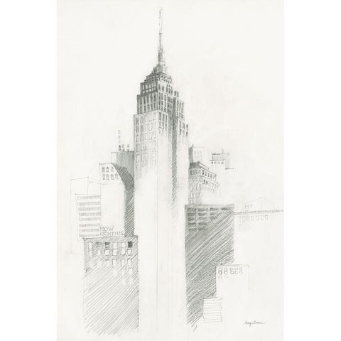 City Sketch I White Modern Wood Framed Art Print by Tillmon, Avery