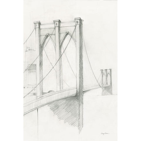 City Sketch II White Modern Wood Framed Art Print by Tillmon, Avery