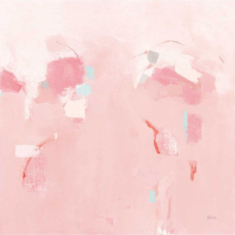Splash Pink White Modern Wood Framed Art Print by Adams, Phyllis