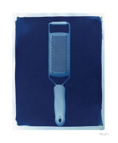 Cyanotype Kitchen VII White Modern Wood Framed Art Print with Double Matting by Green, Nancy