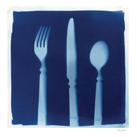 Cyanotype Kitchen VIII Black Modern Wood Framed Art Print by Green, Nancy