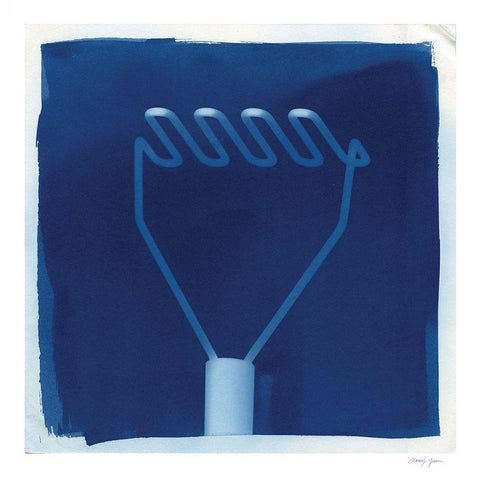 Cyanotype Kitchen IX Black Ornate Wood Framed Art Print with Double Matting by Green, Nancy