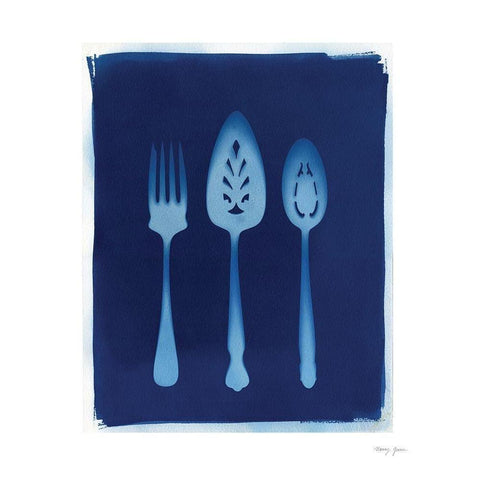 Cyanotype Kitchen X Gold Ornate Wood Framed Art Print with Double Matting by Green, Nancy