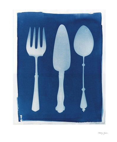 Cyanotype Kitchen XI Black Ornate Wood Framed Art Print with Double Matting by Green, Nancy