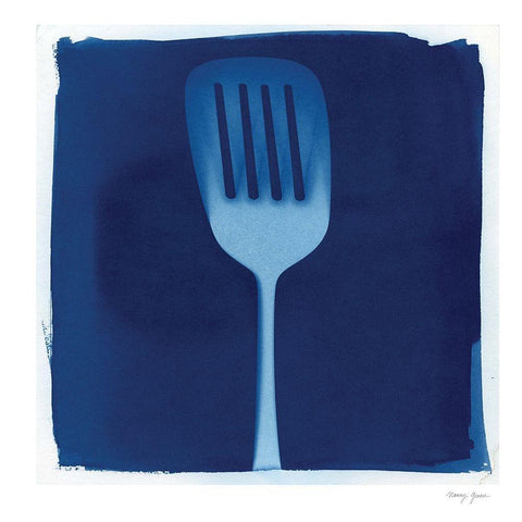 Cyanotype Kitchen XII Black Ornate Wood Framed Art Print with Double Matting by Green, Nancy