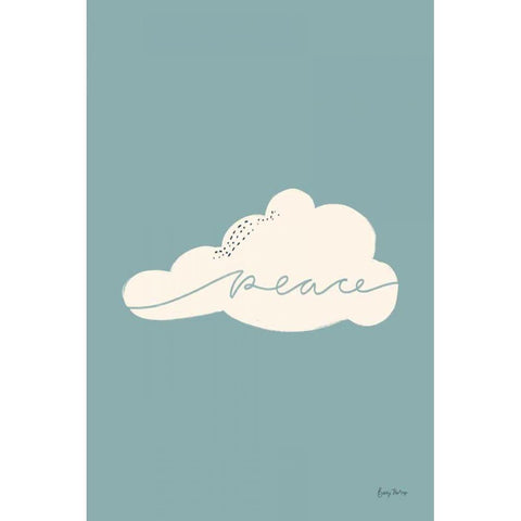 Peaceful I White Modern Wood Framed Art Print by Thorns, Becky