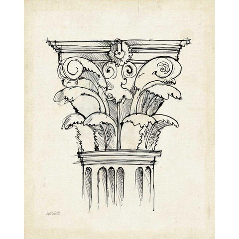 Museum Sketches VI Off White Gold Ornate Wood Framed Art Print with Double Matting by Tavoletti, Anne