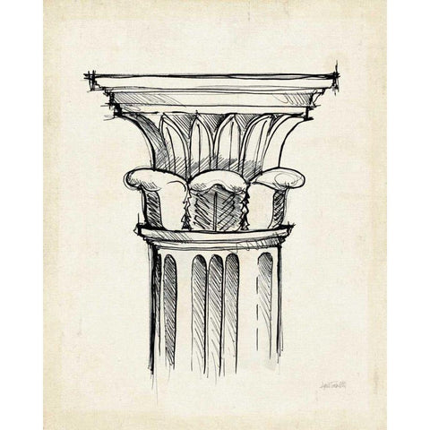 Museum Sketches VIII Off White Gold Ornate Wood Framed Art Print with Double Matting by Tavoletti, Anne