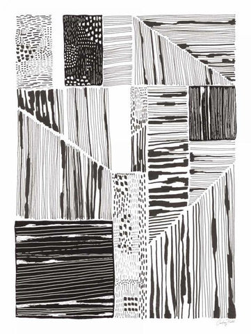 Lined Up II White Modern Wood Framed Art Print with Double Matting by Prahl, Courtney