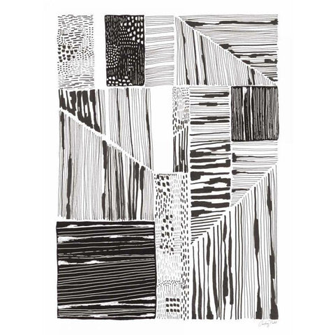 Lined Up II Black Modern Wood Framed Art Print with Double Matting by Prahl, Courtney