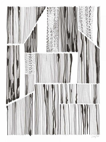 Lined Up III White Modern Wood Framed Art Print with Double Matting by Prahl, Courtney