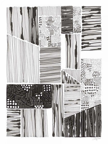 Lined Up IV White Modern Wood Framed Art Print with Double Matting by Prahl, Courtney