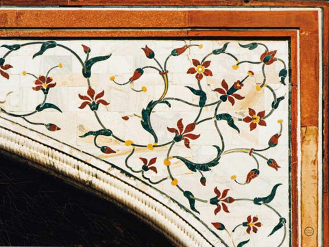 Mosaic I White Modern Wood Framed Art Print with Double Matting by Larson, Nathan