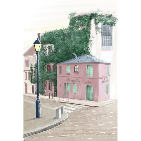 Montmartre Paris Black Modern Wood Framed Art Print by Escalante, Omar