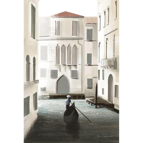 Venice Moment Black Modern Wood Framed Art Print with Double Matting by Escalante, Omar