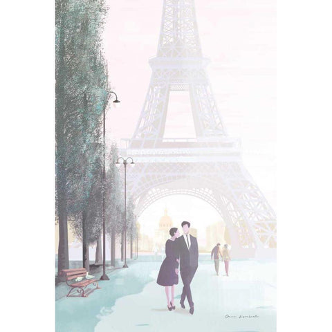 Paris Love Black Modern Wood Framed Art Print by Escalante, Omar
