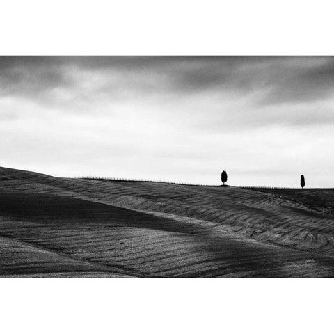 To the Horizon Black Modern Wood Framed Art Print with Double Matting by Aledanda